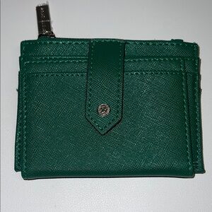 Anne Klein Emerald Green Saffiano Card Holder